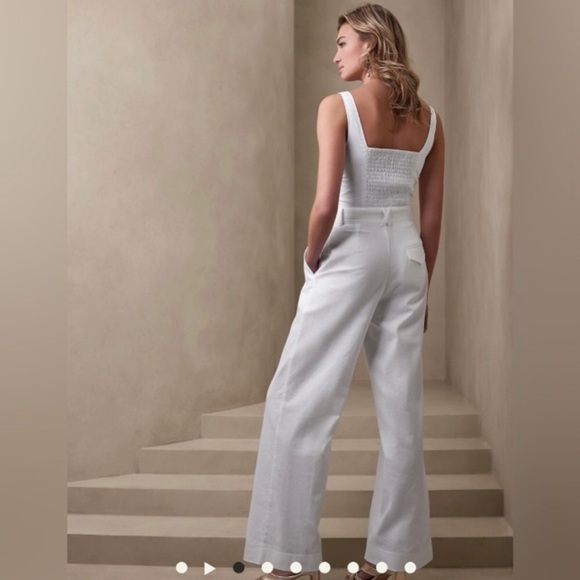 NWT! Banana Republic White High-Rise Linen Blend Pant - Multiple Sizes 💛 - Picture 5 of 7